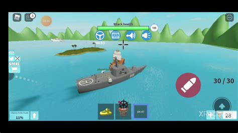 View Of Destroyer In Roblox Shark Bite Youtube