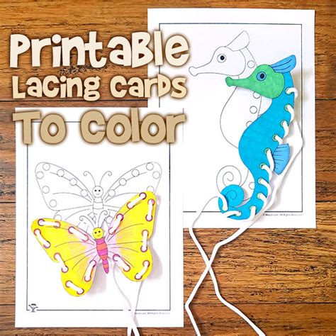 Cute Animal Printable Lacing Cards to Color | Woo! Jr. Kids Activities : Children's Publishing