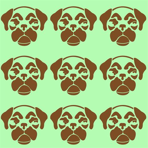 Pug Wall Stencil Free Printable Papercraft Templates