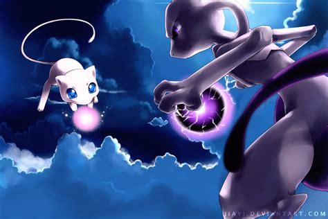 Showdown: Mew vs. Mewtwo by Jiayi on DeviantArt