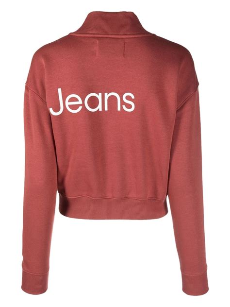 Calvin Klein Jeans Embroidered Logo Mock Neck Sweatshirt Farfetch