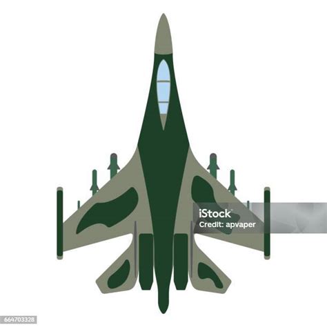 Kartun Pesawat Tempur Ikon Peralatan Militer Ilustrasi Vektor Ilustrasi Stok Unduh Gambar