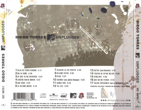 Car tula Trasera de Diego Torres - Mtv Unplugged - Portada