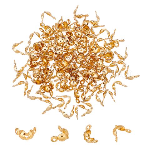 Wholesale Unicraftale Pcs Golden Bead Tips Stainless Steel Calotte