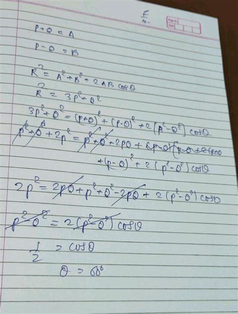 9 At What Angle Do The Two Forces P Q And P Q Act So That The