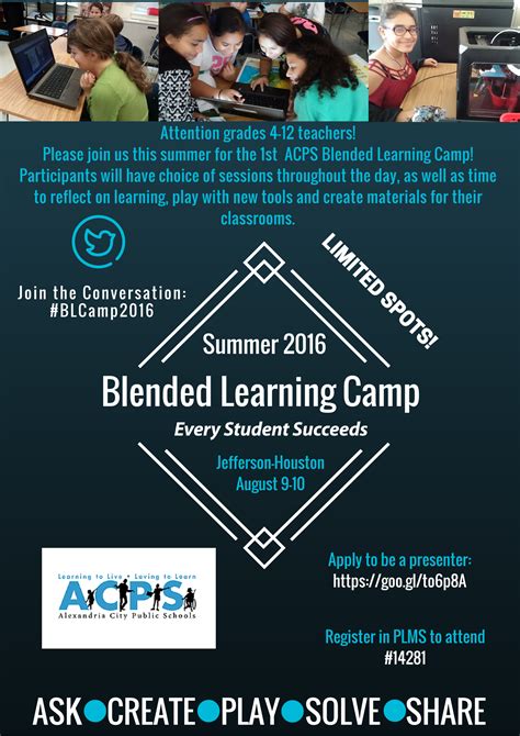 Blended Learning Camp Flyer 2016 Acps Talent Development