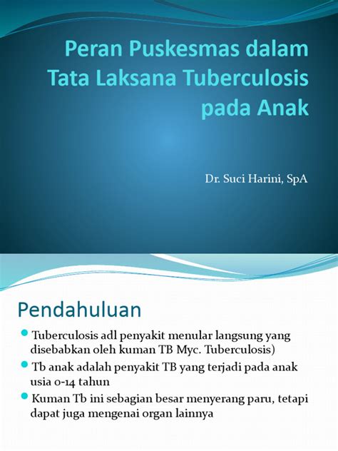 Peran Puskesmas Dalam Tata Laksana Tuberculosis Pada Anak Pdf