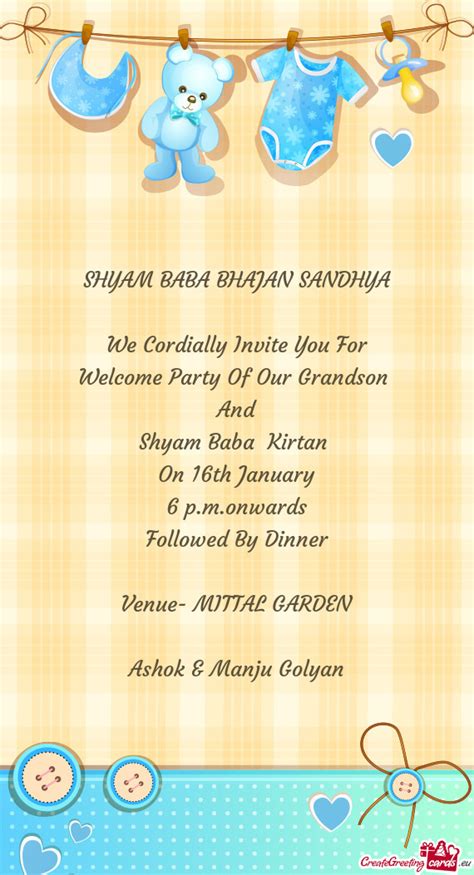 SHYAM BABA BHAJAN SANDHYA Free Cards