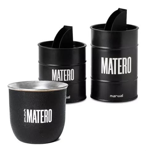 Set Matero Latas Yerbera Azucarera Mate Marwal Acero Inox Mercadolibre