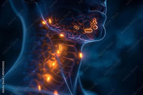 The endocrine system with highlighted glands secreting hormones Stock ...