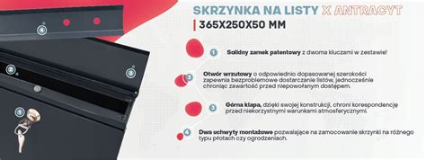 SKRZYNKA NA LISTY POCZTOWA GAZETOWNIK ANTRACYT 10778672146