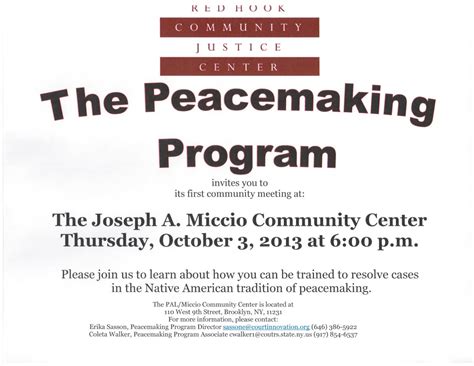 Peacemaking Information Session