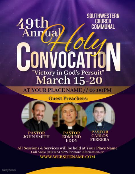 Holy Convocation Flyer Template Postermywall