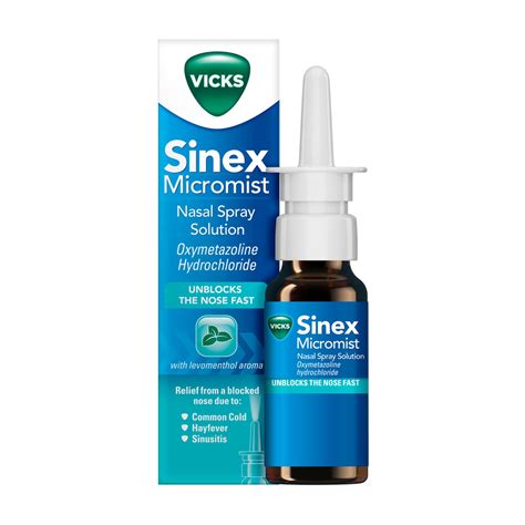 Vicks Sinex Micromist Decongestant Nasal Spray For Blocked Nose Bottle