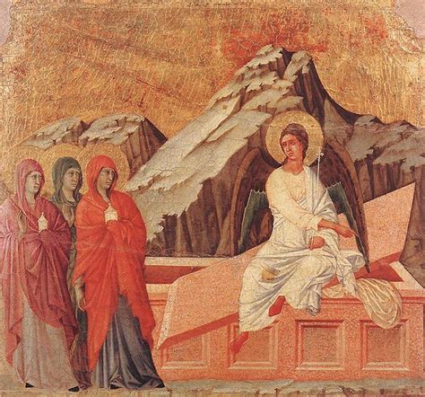 Duccio Di Buoninsegna The Three Marys At The Tomb Pittura Religiosa