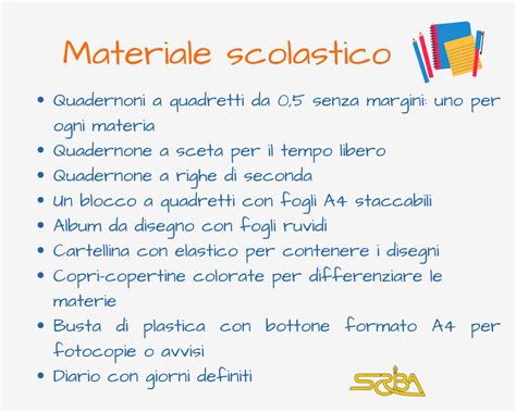 Materiale Scolastico La Lista Della Scuola Scriba