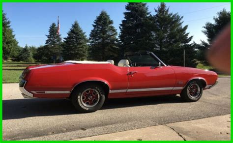 1971 Oldsmobile Cutlass Convertible No Rustn New Top New Red Paint New Bumpers Classic