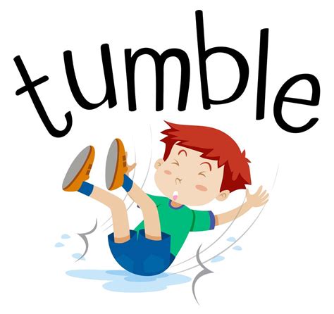 Wordcard For Tumble With Boy Tumbling 303346 Vector Art At Vecteezy