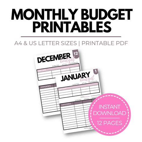 Finance Money Tracker Personal Home Organizer Monthly Budget Planner