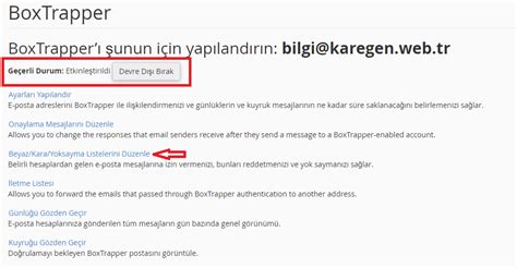 Webmail Zerinden Blacklist Ve Whitelist E E Posta Ekleme Bilgi