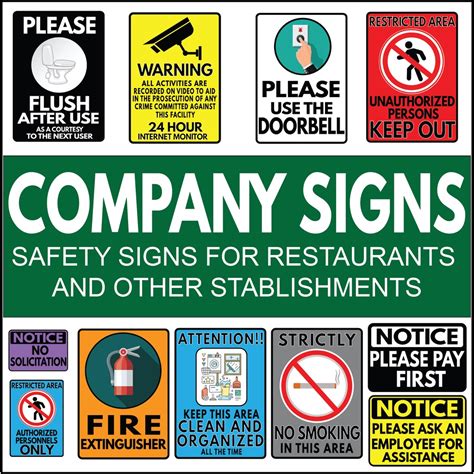 Company Safety Signs Business Signs For Restaurants Office And