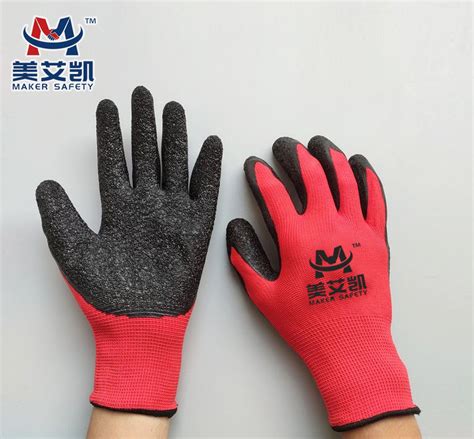 Polyester Nylon Crinkle Latex Coated Working Labor Protect Industrial