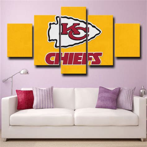 Kansas City Chiefs Emblem Yellow Pencil Canvas