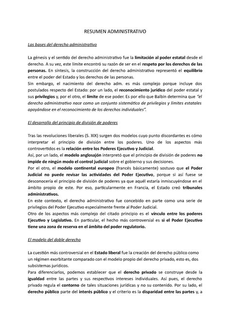 Resumen Administrativo 1 Resumen Administrativo Las Bases Del Derecho