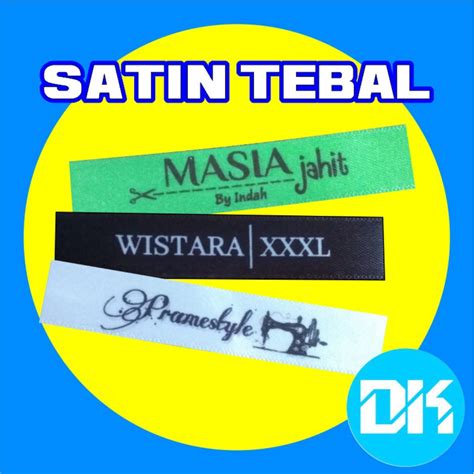 Jual LABEL BAJU LABEL HIJAB UKURAN 1 2X5CM BAHAN SATIN TEBAL Shopee