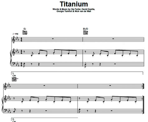 David Guetta - Titanium Free Sheet Music PDF for Piano | The Piano Notes