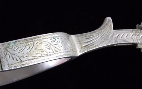 Buermann Star Steel Silver Engraved Spurs