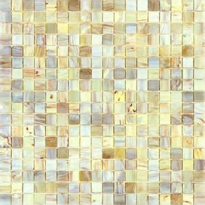 Apollo Tile Skosh In X In Glossy Ecru Beige Glass Mosaic Uniform