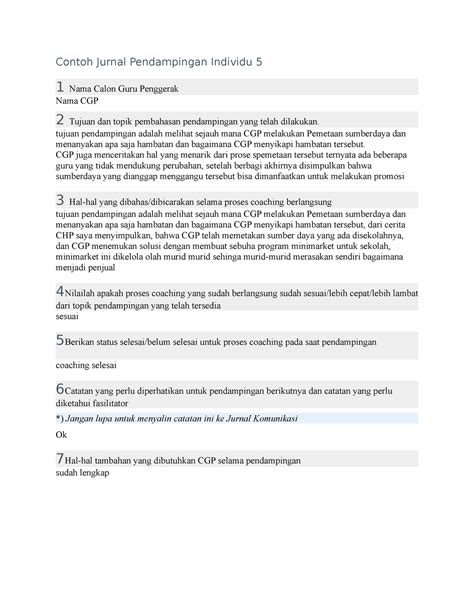 Contoh Jurnal Pendampingan Individu Tujuan Pendampingan Adalah