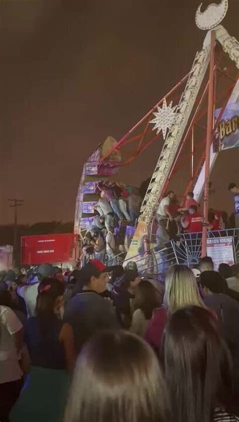 VÍDEO brinquedo trava e deixa feridos em parque de diversões em MG