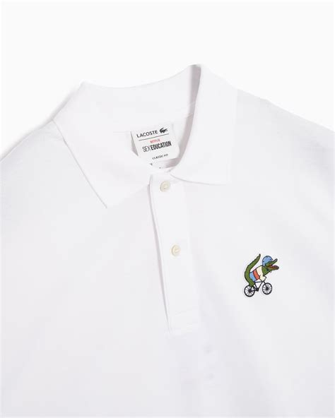 Lacoste X Netflix Mens Polo Sex Education Wit Ph7057 00 Viq Shop