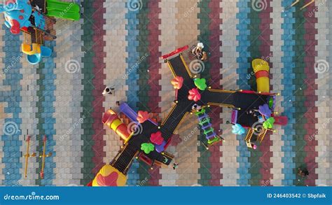 Aerial View Children Playground Park Editorial Photography - Image of ...