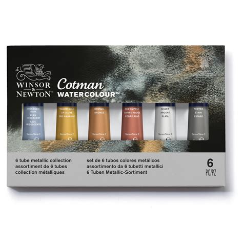 Winsor Newton Cotman Watercolor Tube Set 6 Color Metallic Collection