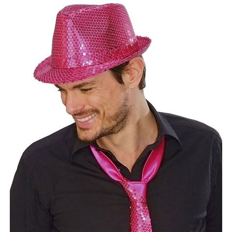 Chapeau Unicolore Paillettes Rose Vif Prix Minis Sur Decoagogo Fr