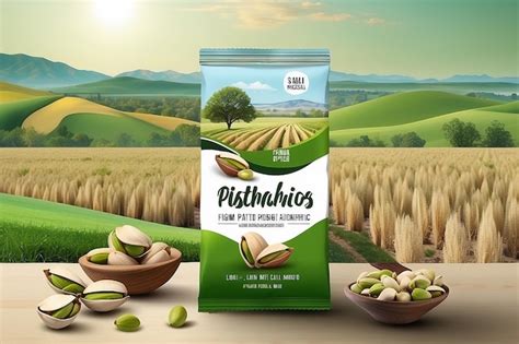 Premium Photo Fresh Local Pistachios Food Label Template Abstract