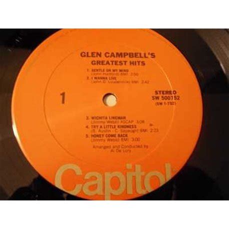 Glen Campbell Greatest Hits Lp Vinyl Record For Sale