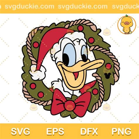 Christmas Wreath Donald Duck Svg Donald Duc Santa Svg