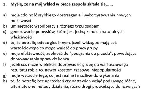 Model Belbina Uwaga na końcu artykułu darmowy test Belbina określ