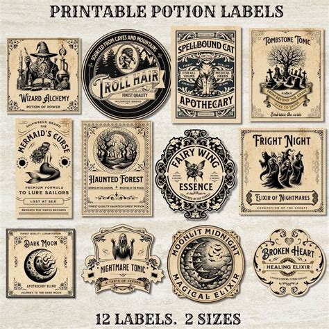 Potion Labels Digital,potion Labels Printable,wizard Potion Labels ...