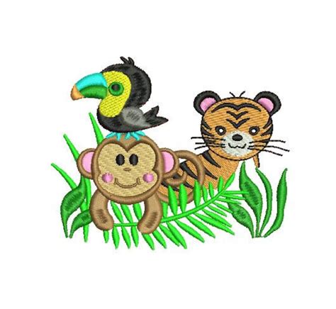 Jungle Baby Animals Machine Embroidery Design - Etsy