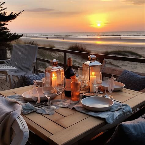 Romantic Dinner Table On The Beach