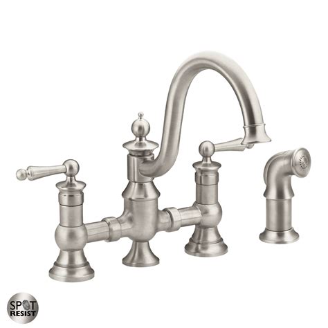 Moen Waterhill Spot Resist Stainless Two Handle Kitchen Faucet