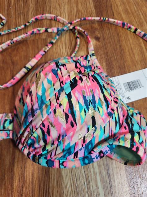 NEW Shade Shore Push Up Bikini Swimsuit Top Size 34C NWT Neon EBay