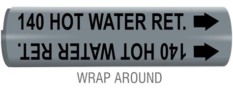 140 Hot Water Ret Snap Around And Strap On Pipe Marker Claim Your 10 Discount