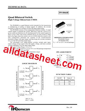 IW4066B Datasheet PDF IK Semicon Co Ltd