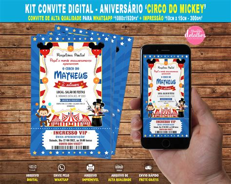 Convite Digital Circo Do Mickey Elo Produtos Especiais